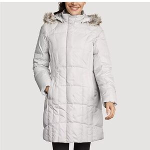 Eddie Bauer Winter Coat Genuine Goose Down with removable hood.